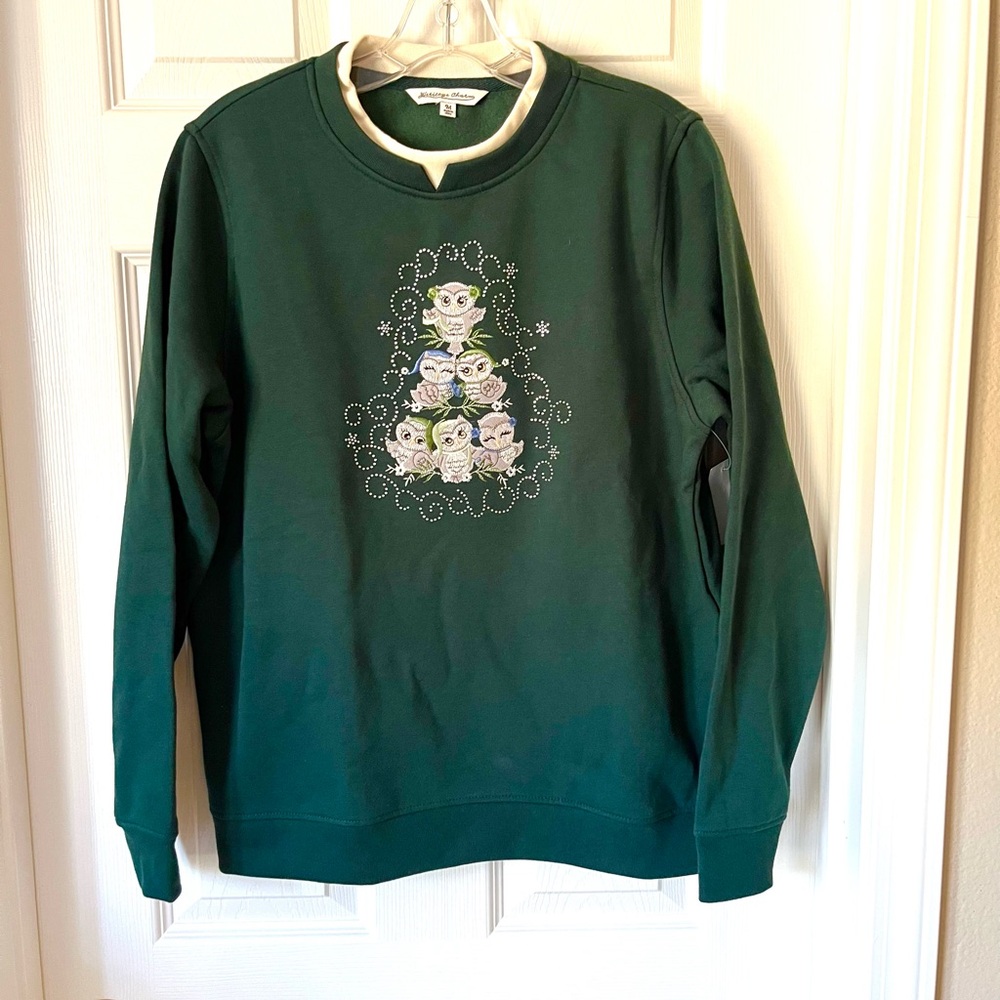 Heritage Forest Green embroidered Crewneck Sweatshirt